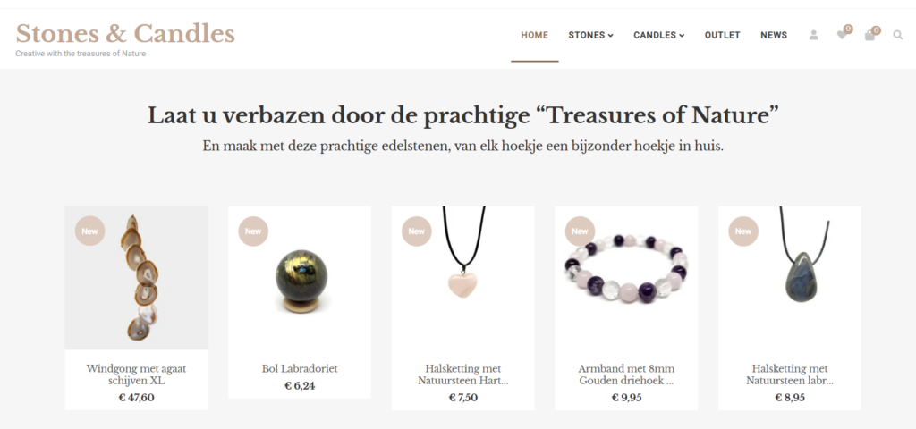 Snip website stones and candles
