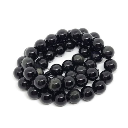 String natuursteen kralen black Obsidiaan